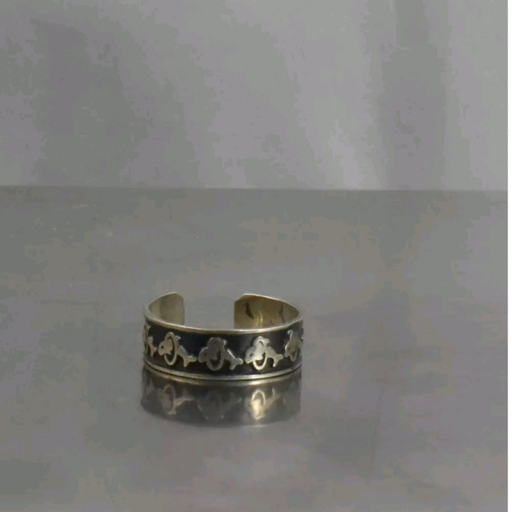Sterling silver dolphin open back ring 3-3.75 possible toe
